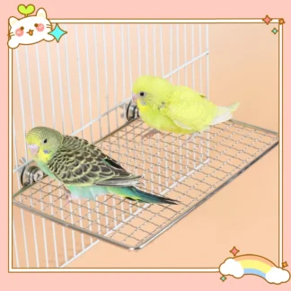 Parrot Perch Platform Stainless Steel Exercise Bird Shelf Stand for Canaries Bird Cage Accessories for Small to Large Parrots