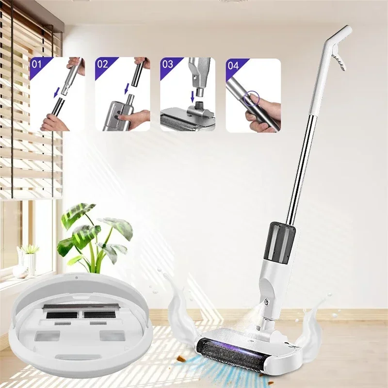 Intelligent Wireless Electric Floor Mops Household Smart Sweep and Drag Mop with Water Sprayer and UV Sterilization Lamp Cleanin - Image 3