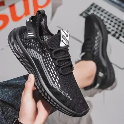 Men's Casual Sports Shoes Summer New Black Shock Absorption Running Mesh Breathable Men's Running Shoes Men's Shoes - Image 4