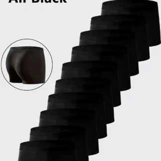 10PCS Men's Underwear Black Color Men Underpant High Stretch Boxer Shorts Sexy Men Panties Plus Size L-4XL Breathable Men Boxer