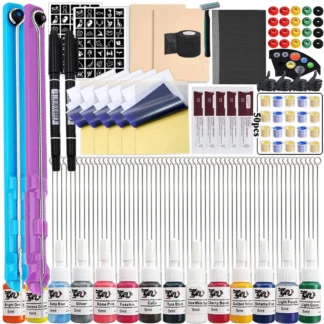 DIY Tattoo Hand Poke and Stick Kit Tool Tattoo Needle Poke Tool for Body Arts Tattoo Beginners Practice Set Needle Holder Tools