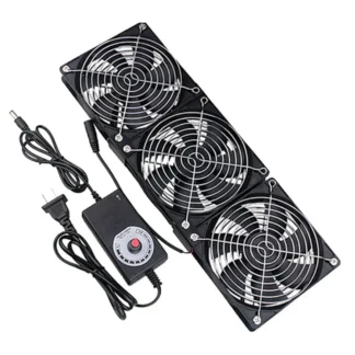 12cm 3000RPM Exhaust Fan Bathroom Cooling Fan with Controller 3V-12V Btc Machine Chassis Workstation Cabinet Radiator Server Fan