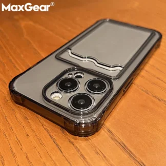 Transparent Shockproof Airbag Card Holder Wallet Case For iPhone 15 14 13 12 Mini 11 Pro Max X XR XS SE 2022 7 8 Plus Soft Cover