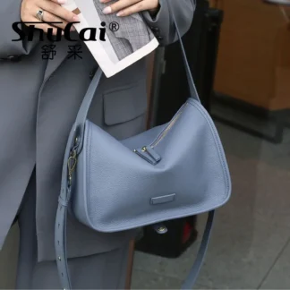 genuine leather ladies pillow bag fashion large capacity single shoulder crossbody soft leather designer bag luxury handbags