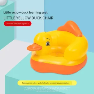 Thickened Inflatable Yellow Duck Child Seat for Infants Young Children Inflatable Seat for Babies Learning to Sit on Sofa