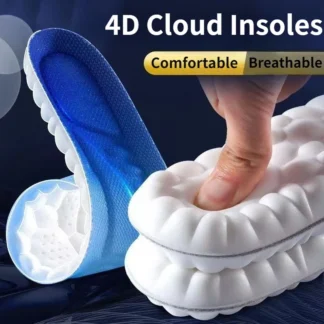 4D Cloud Technology Sports Insoles for Shoes PU Sole Soft Breathable Shock Absorption Cushion Running Orthopedic Care Insoles