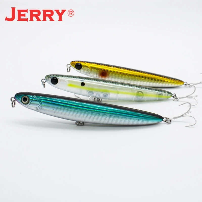 Jerry Surface Pencil Floating Lure 110mm/4,5in Topwater Stickbait Rattling Rock Spinning Fishing Hard Bait for Seabass Fishing - Image 4