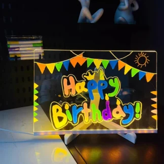 LED Luminous Blackboard Drawing Toys Magic Light Blackboard Graffiti Coloring Art Lamp Acrylic Message Board Montessori Kids Toy