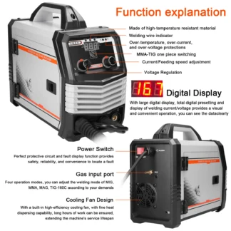 MIG MMA MAG TIG-160C Inverter Welders Electric Welding Machine Equipment Intelligent Welders 4in1/2in1/Welding Wire(optional)