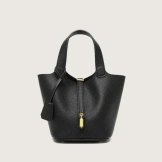 2025 New Vegetable Basket Bag, High-end Handbag, Large Capacity Women's Shoulder Bag, Lychee Patterned Bucket Bag