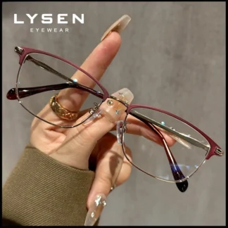 LYSEN New Fashion UltraLight Rectangular Myopia Glasses Women Anti Blue Light Reading Glasses Progressive Customization Eyewear