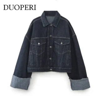 Willshela Women Fashion With Pocket Denim Solid Jackets Lapel Neck Long Sleeves Feamle Chic Lady Jacket Outfits