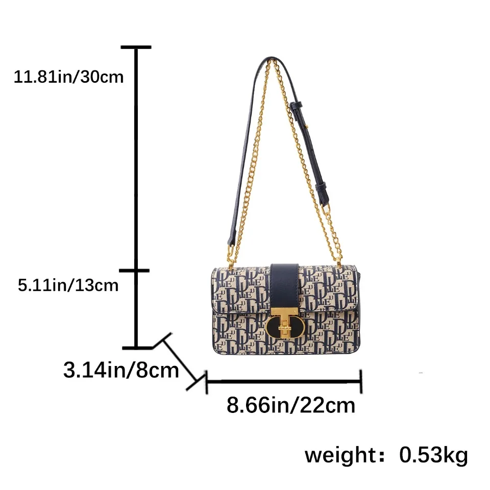 Letter Print Lock Luxury handbags Women Shoulder Bags Designer Crossbody Purses Handbag Chain Strap Clutch Bag 2025 New Small - Image 5