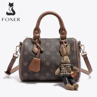 FOXER Brand Top-handle Bag PVC Women Shoulder Bag 2025 Winter Vintage Pillow Handbag Luxury Design Female Crossbody Purse