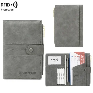 Women Wallets Men RFID Vintage Business Passport Covers Multi-Function ID Bank Card Holder PU Leather Wallet Travel Accessories