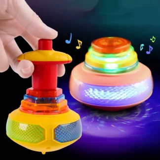 Light Up Spinning Tops Luminous Colorful Top Ejection Toy Classic Gyroscope Novelty Bulk Toys Party Favors for Kids Children