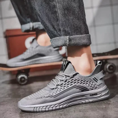 Men's Casual Sports Shoes Summer New Black Shock Absorption Running Mesh Breathable Men's Running Shoes Men's Shoes - Image 2