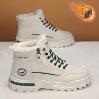 Winter Men's High-top Ankle Boots Outdoor Breathable Thick-soled Work Boots Plush Warm Non-slip Casual Shoes Botas Para Hombre