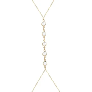 Summer Beach Crystal Belly Waist Chain, 26 Inches Body Chains for Women, Layered Rhinestone Crossover Bikini Bra Body Jewelry