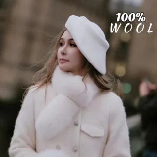 Vintage Flying Saucer Fedoras Hat 100% Wool Bridal Berets for Women French Formal Top Pillbox Hat Wedding Party Felt Boat Hat