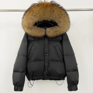 OFTBUY New Autumn Winter Female Parkas White Duck Down Jacket Women Warm Fox Fur Puffer Coat Hooded Real Raccoon Fur Outerwears