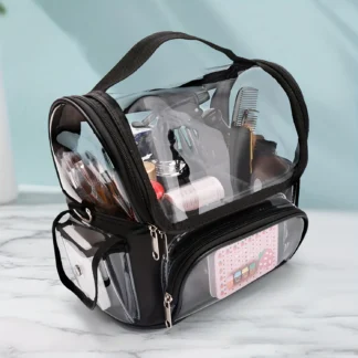 [Beauty Tool Bag] Transparent PVC Salon Beauty Makeup Tool Backpack Hairdressing Tool Storage Bag Women's Fashion Travel Bag