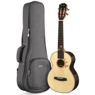 Enya Concert Ukulele Solid Spruce Top with Solid Rosewood Back and Sides High Gloss Ukelele with Premium Gig Bag Tenor Uku