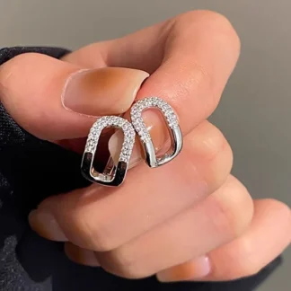 925 Sterling Silver Hoop Earrings for Women Fashion Contracted Design Modern Girls Earrings Daily Wear Statement Jewelry