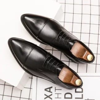 Men Dress Pointed Derby Shoes Luxury Business Social Suits Quality Handmade Fashion Wedding Shoes for Man 2024 New Formal Shoes