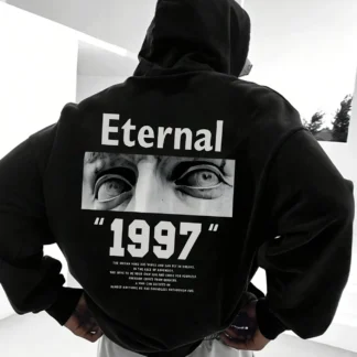 Men's Casual Letter Print Polyester Fabric, Everyday Comfort Apparel Sweater Hoodie