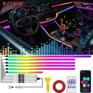 Acrylic Interior Car LED Light Strip with APP RGB Auto Atmosphere Lamp Decoration USB Neon Ambient Light Srrip Music Sync Rhythm