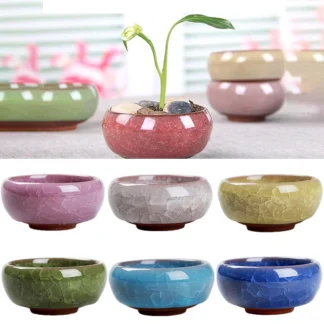 Bonsai Mini Ceramic Flowerpot Cute Succulent Flower Planting Pot Office Desktop Decoration For Garden Yard Living Room Balcony