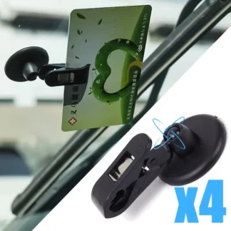 4PC Auto Sticky Card Clip Ticket Holder Windshield Parking Coupon Clips Interior Storage and Organization Automotive Accessories