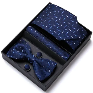 Tie For Men Formal Dress Tuxedo NeckTie Handkerchief Bow Tie Set PlaisyParty Groom Wedding Butterfly Bowtie In Box