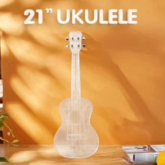 21 Inch Transparent Ukulele for Beginners, Lightweight Starter Instrument with Accurate Intonation and Comfortable Fingerboard
