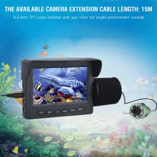 fish finder kit fish finder camera 4.3" HD Colorful Underwater Visual Fish Finder Video Camera Fishing Kit (F008G‑15M‑IR)