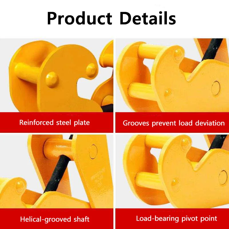 1/2/3/5Ton Load Vertical Beam Clamp Heavy Duty 2.9-8.6Inch Opening Range Beam Clamps for Rigging Dual-Purpose Steel Beam Clamp - Image 2