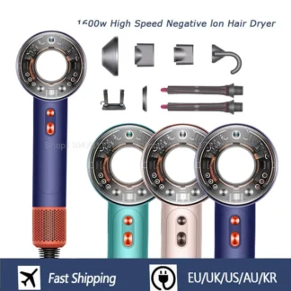 Professinal Leafless Hair Dryer 220V Negative Ion Quick Dry Home Powerful Constant Flyaway Attachment Anion Electric Hair Dryer