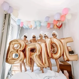 32Inch Giant Bride Balloons Set - Bachelorette Party Decorations Bride Balloons for Bridal Wedding Shower Decorations