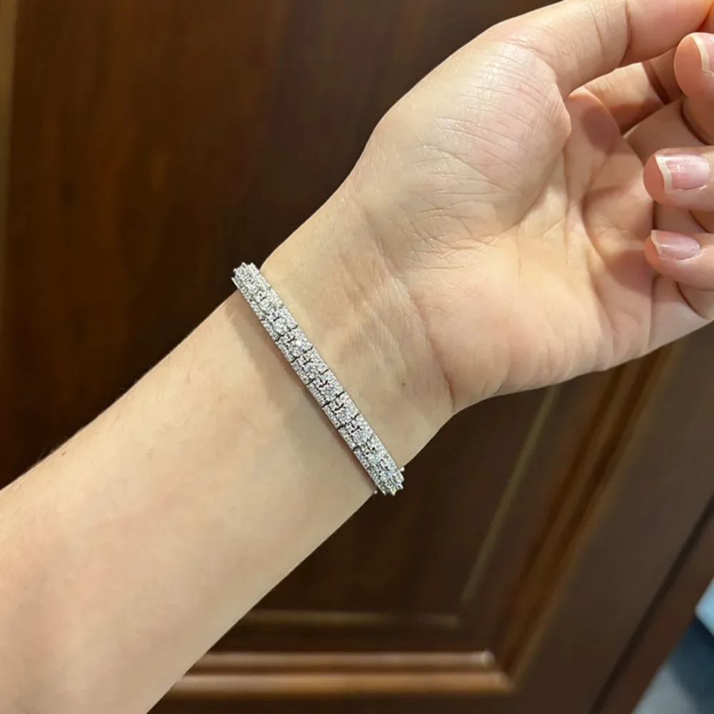 COSYA Luxury 3mm Full Moissanite Tennis Bracelet 100% S925 Silver D Color VVS1 Lab Diamond Hand Chain Fine Party Jewelry Gift - Image 6