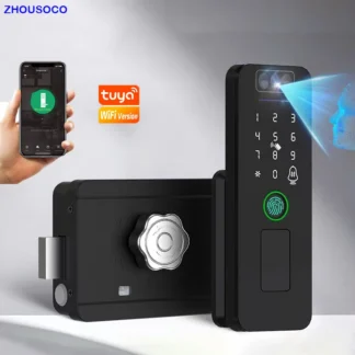 Waterproof 3D Face Recognition Outdoor Gate Fingerprint Lock Tuya WiFI App Passcode Rfid Card Keyless Electronic Smart Door Lock