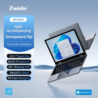 Zwide Mini Laptop Tablet 2-in-1 10.5-inch lntelN150 (up to) 3.6GHz) Windows 11 Laptops