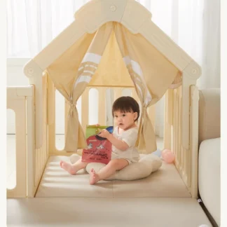 Baby Playpen & Safety Fence, Indoor Kids Crawling Play Yard, Minimalist Design, Reinforced Columns, Eco-Friendly Material