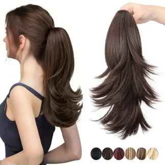 14Inch Synthetic Short Layered Curly Ponytail Hair Extension Claw Clip In Hair Black Brown Blonde Hairpiece for Women