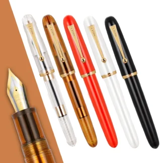 Jinhao 9016 Transparent Fountain Pen Resin ink pens EF F M Nib Student School Stationery Business Office writing Supplies Gifts
