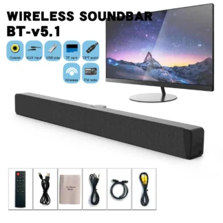 TV Soundbar Wired and Wireless Bluetooth Speaker Home Cinema Sound System Stereo Surround Support Coaxial Optic Home Theater