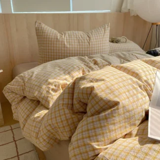 Nordic sling Cotton Pink Stripes Duvet Cover 150x200 Size Girl's Room housse Skin friendly Breathable Comforter Sets