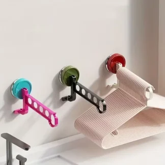 2-Pack Colorful Suction Cup Hangers, Portable 5-Hole Laundry Rack for Travel, Hotel and Home Drying