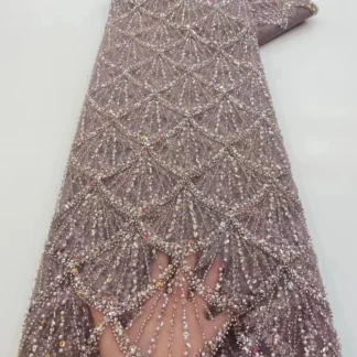 1 Yards African Lace Fabric Sequins Beaded Embroidery Groom Nigerian Bridal High Quality French Tulle Lace Fabric For Wedding