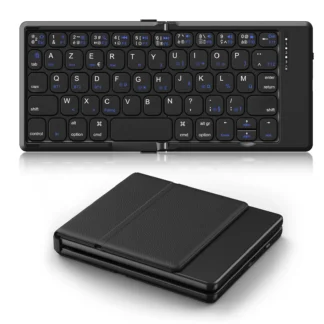 TiMOVO Foldable Bluetooth Keyboard, Mini Portable Rechargeable Travel Keyboard for iPad/iPhone/Smartphone/Tablet